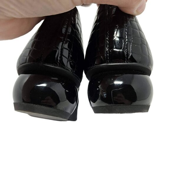 Jeffrey Campbell Viona Pointed Toe Loafers Shoes Black Women’s Size 5 Croc - Picture 7 of 11